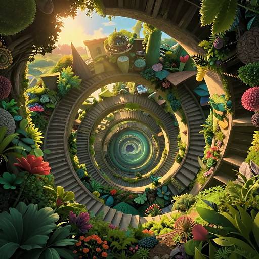 Escher-Inspired Enchanted Spiral Staircase