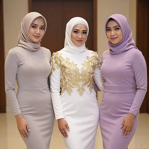 Portrait of Three Stylish Asian Women