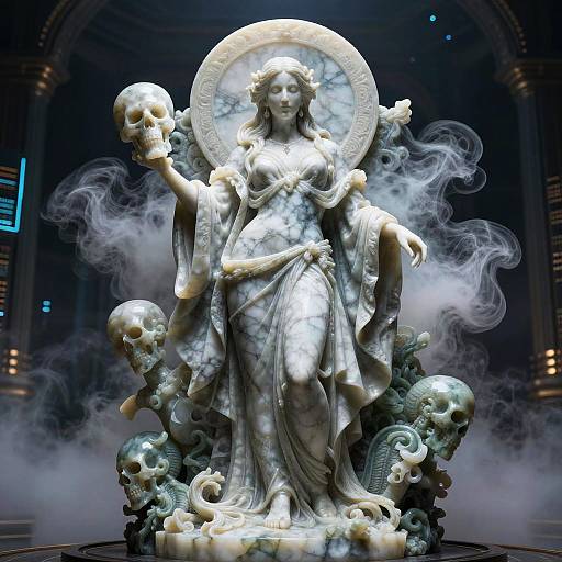 Ultra Realistic Necromancer Marble Sculpture