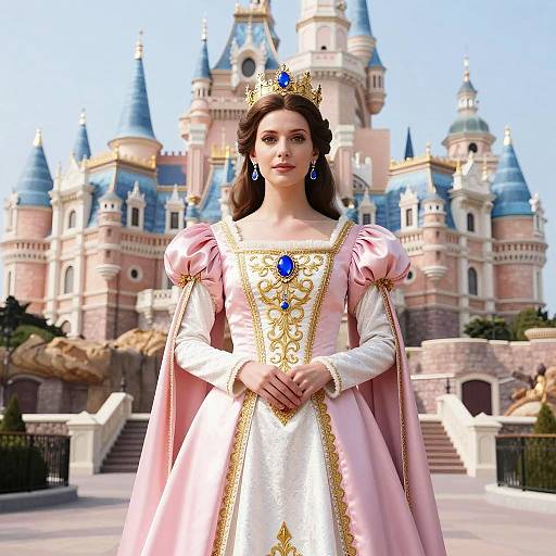 Regal Princess in Pink Medieval Gown