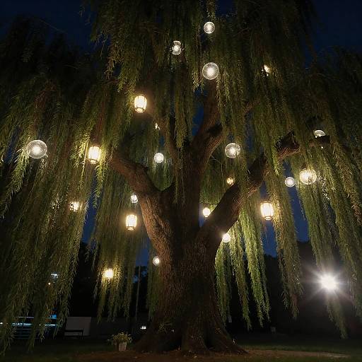 Bioluminescent Towering Willow Cinematic Scene