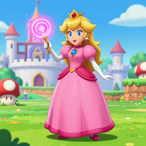 Princess Peach Using Magic in Mushroom Kingdom