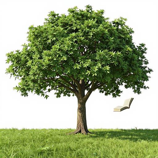 Book Tree Symbolizing Growth and Learning