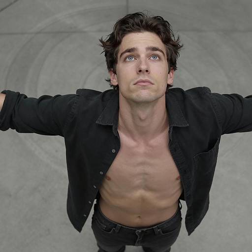 Intense Male Portrait from Above