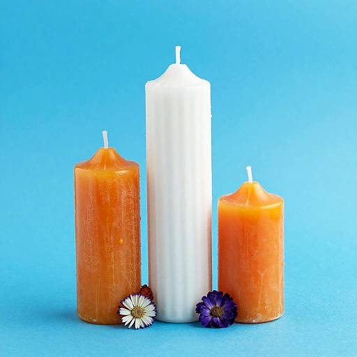 Vibrant Candles with Colorful Flowers