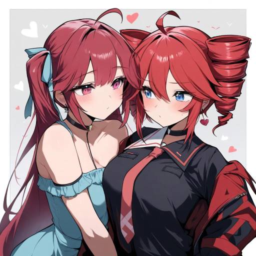 Charming Twins with Vibrant Hairstyles