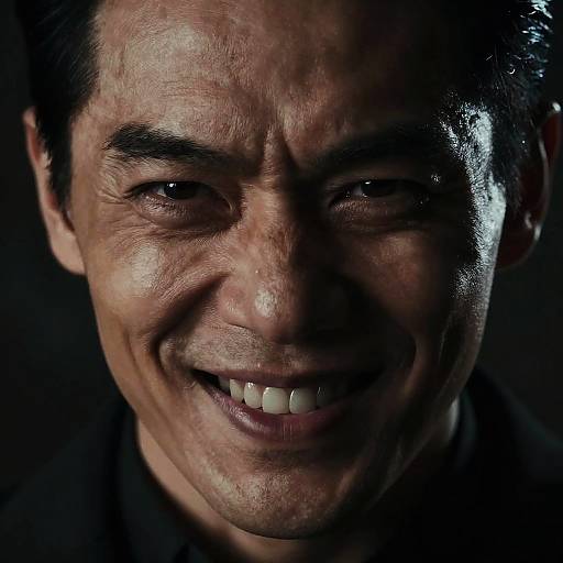 Menacing Man Portrait with Dramatic Lighting