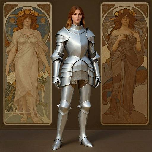 Beautiful Woman in Light Fantasy Armor