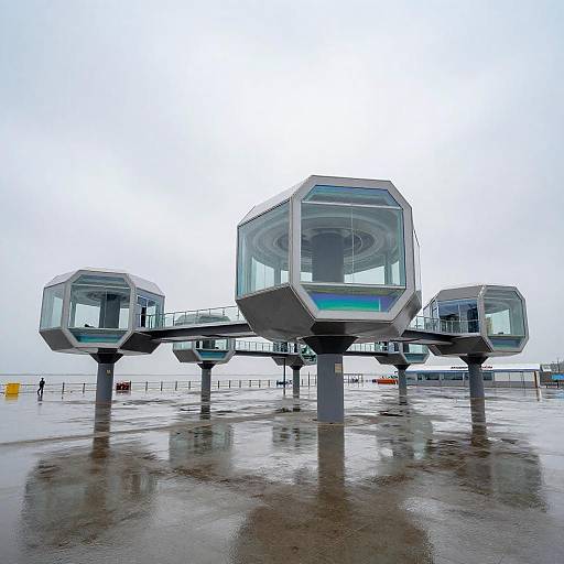Futuristic Modular Estuarine Transit Hub Exterior