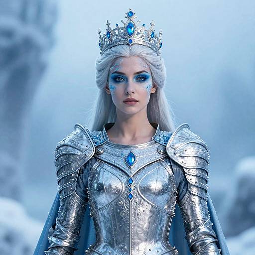 Regal Ice Queen in Silver Armor