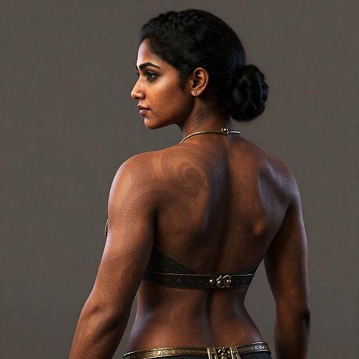 Realistic Portrait of Muscular Indian Woman