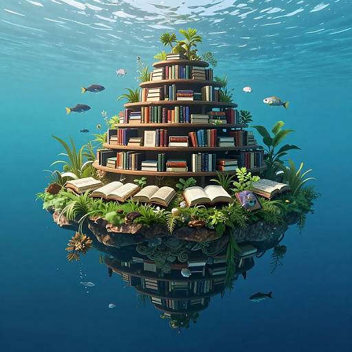 Floating Island of Literary Wonders