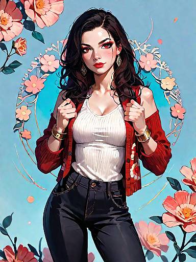 Realistic Business Casual Woman Illustration