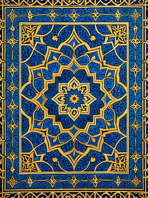 Intricate Persian Islamic Geometric Tile Pattern