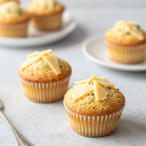 Cheesy Cornbread Muffins on Table