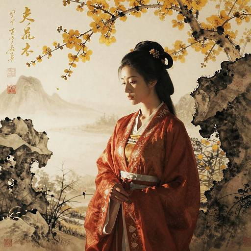 Cinematic Double Exposure Chinese Art Portrait