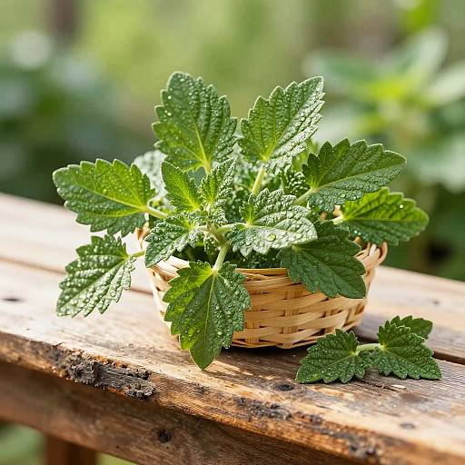 Backlit Winter Savory Herbal Still Life