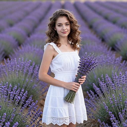 Young Woman in Lavender Field