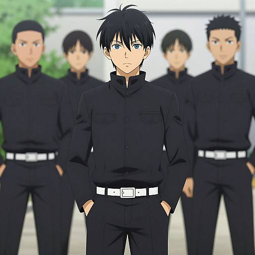 Anime Male Character with Black Jacket