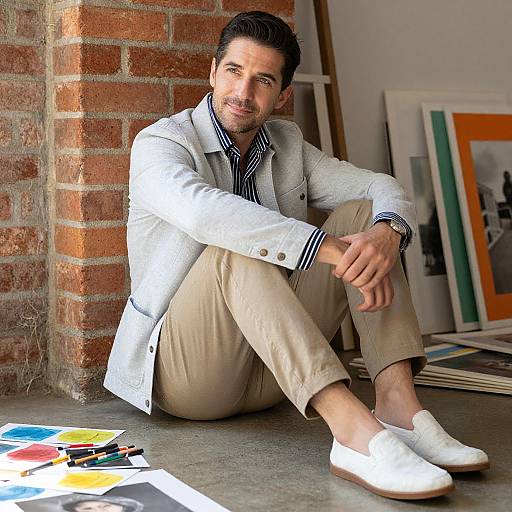 Stylish Man in Sunlit Loft