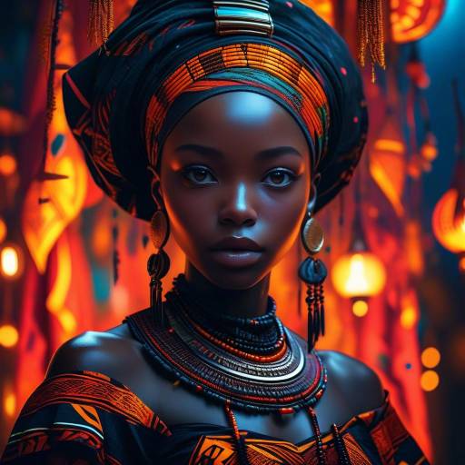 Vibrant Portrait of Beautiful African Girl