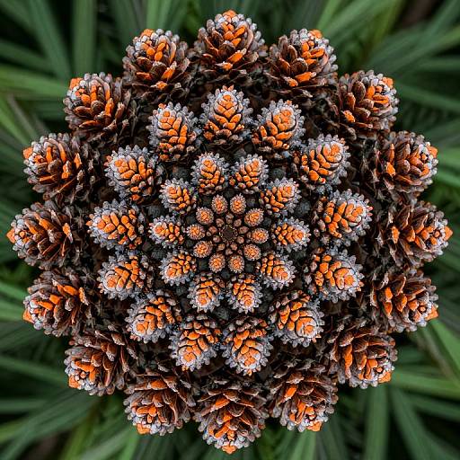 Cosmic Fractal Pinecones in Foliage