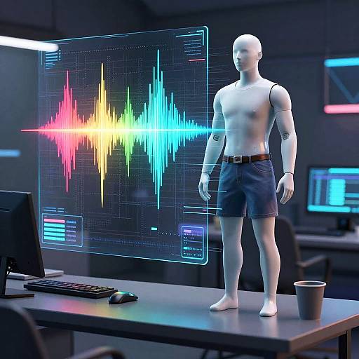 Futuristic AI Cloth Removal Scene