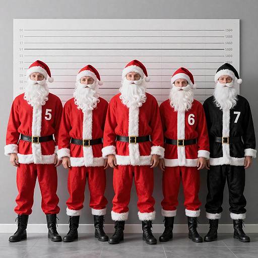 Santa Claus Costumed Line-Up Portrait