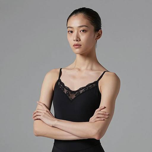 Elegant Black Ballet Costume Fashion Shoot