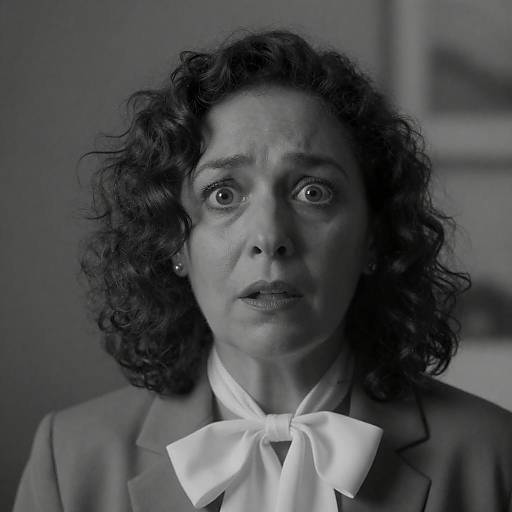 Frightened Middle-Aged Woman Black and White