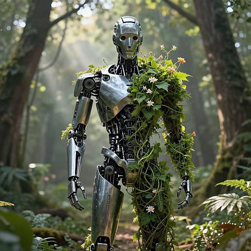 Surreal AI-Man Nature Fusion