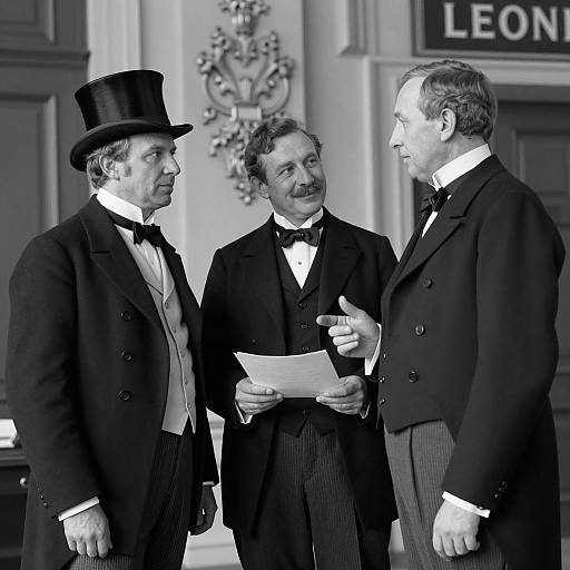 19th Century Formal Men in Conversation