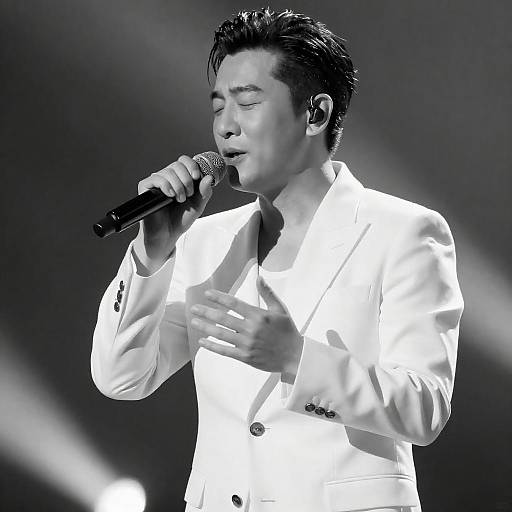 Classic Black-and-White Crooner Performance