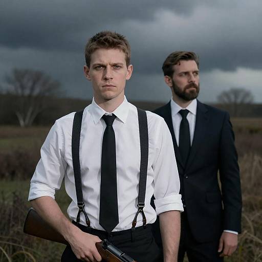 Dramatic Portrait of Two Men in Suits