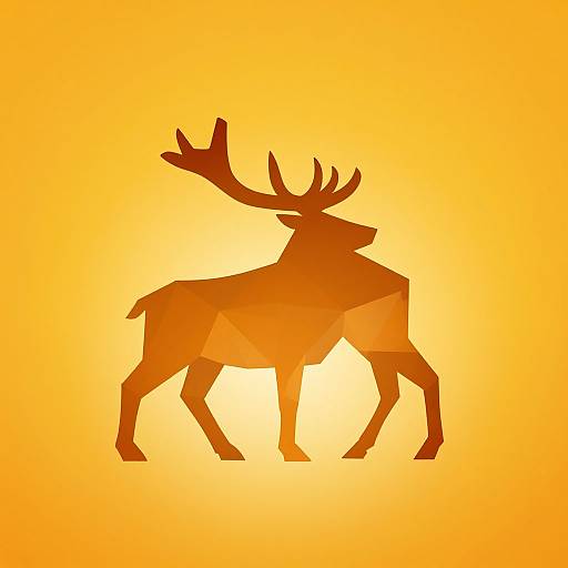 Minimalist Geometric Elk Icon