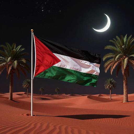 Surreal Palestinian Flag Landscape