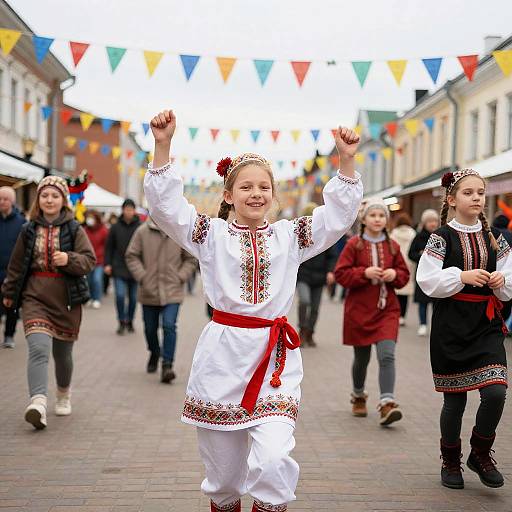 Russian Tweens at Festive Celebration