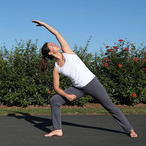 Woman Stretching Yoga Pose Outdoors