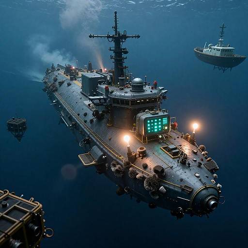 Barnacled Abyssal Research Dreadnought in Haze