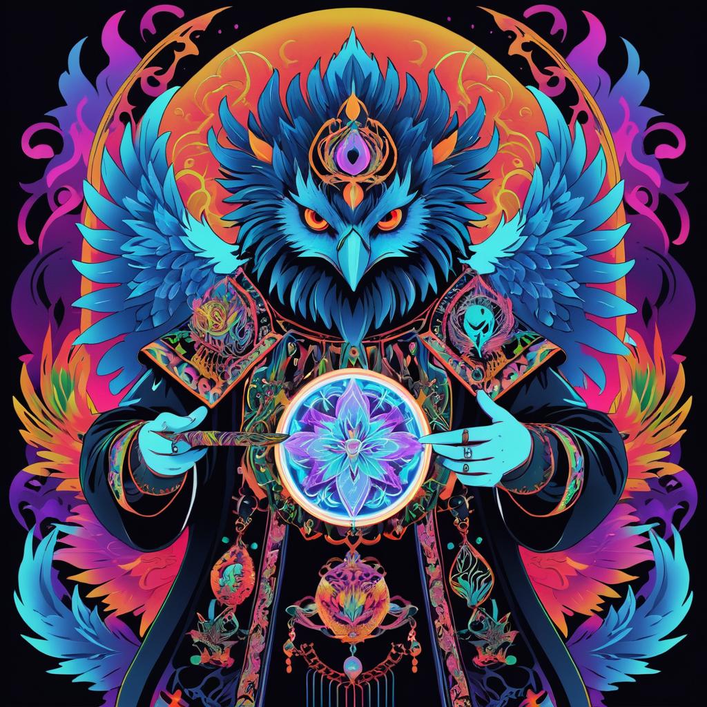 Psychedelic Griffin with Slavic Influences