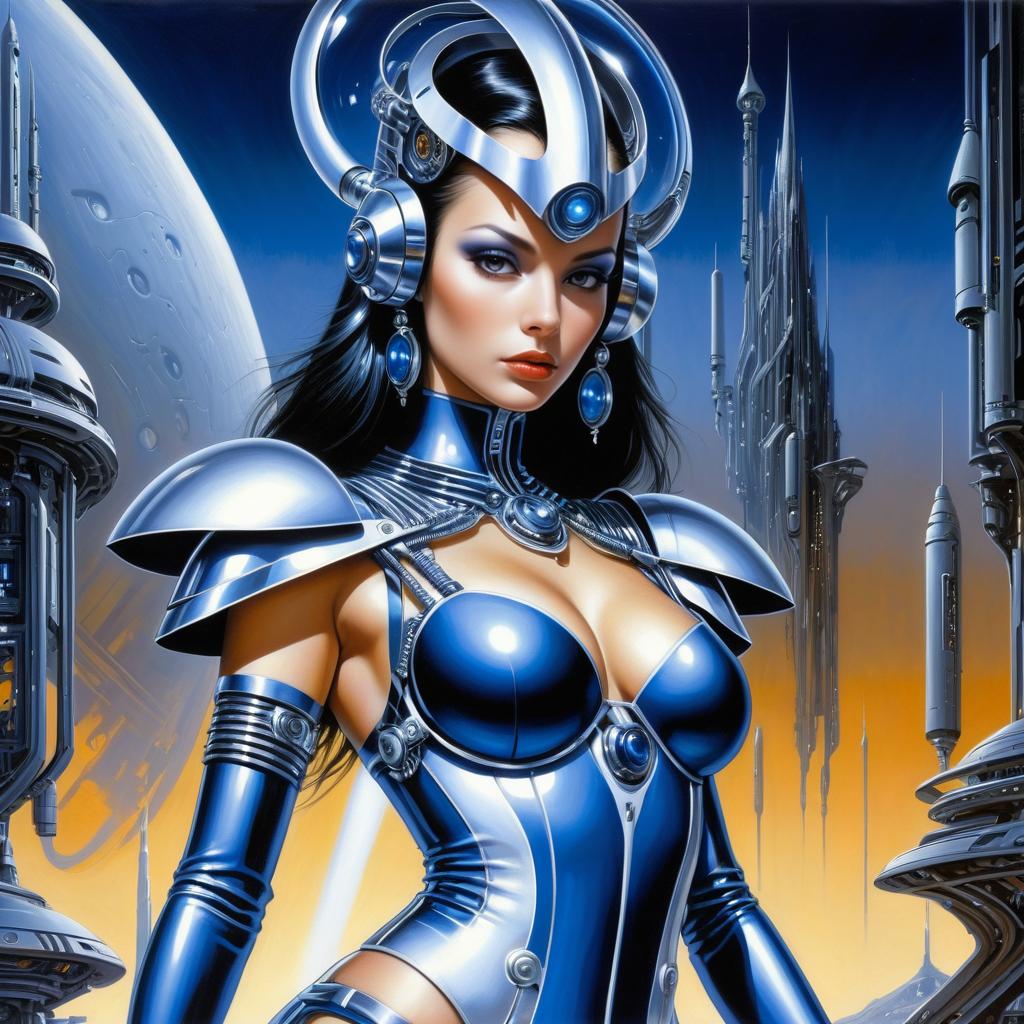 Futuristic Cybernetic Sorceress Art