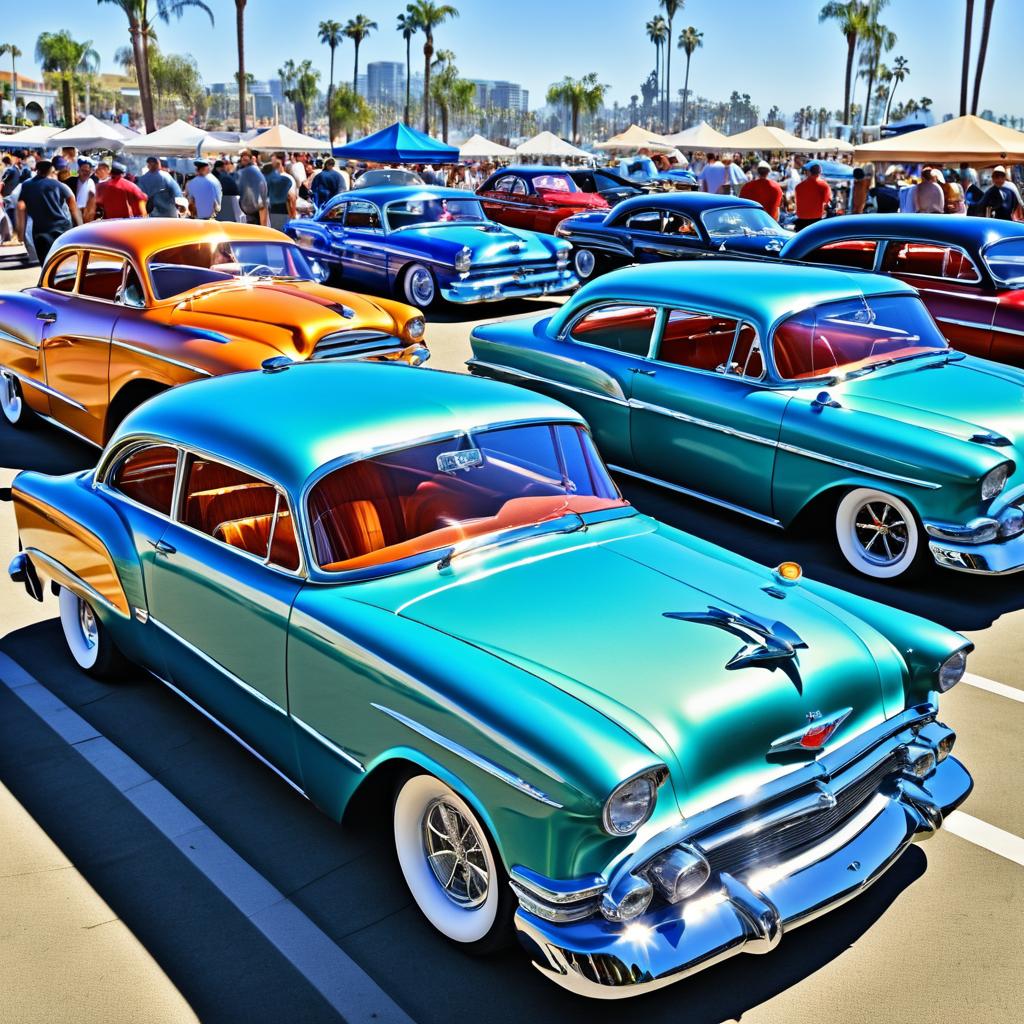 Vibrant California Classic Car Show Scene