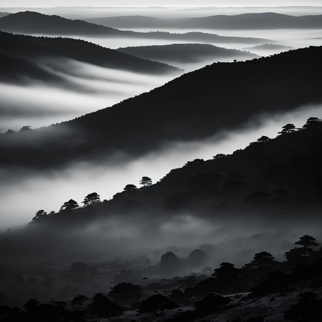 Misty Dusk in Rocky Highlands