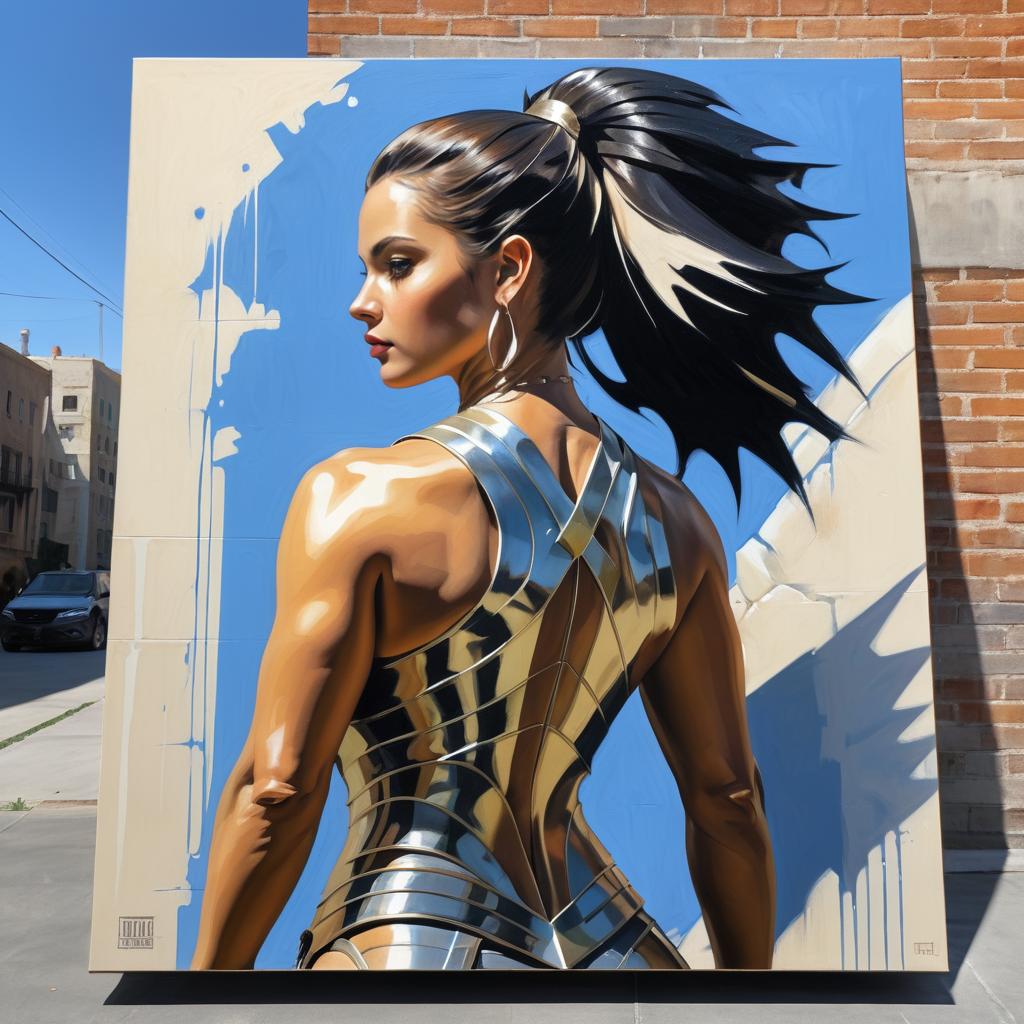 Legendary Warrior Princess Street Art Portrait