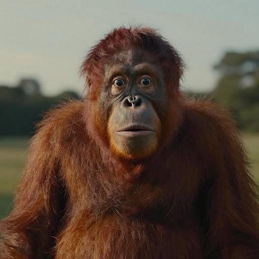Portrait of Surreal Orangutan at Golden Hour