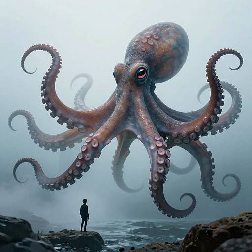 Surreal Colossal Octopus Seascape