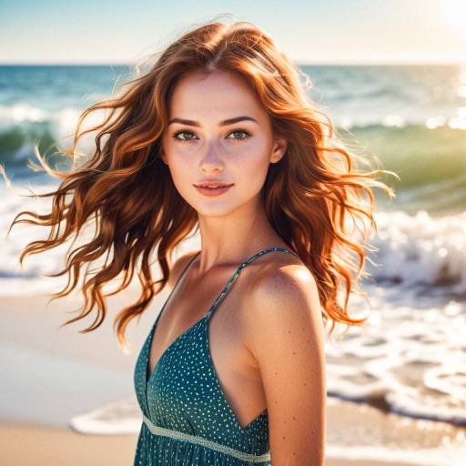 Summer Beach Vibes with Alluring Woman Summer Beach Vibes with Alluring Woman