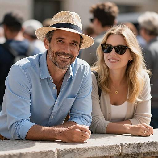 Sunny Portrait of a Happy Couple