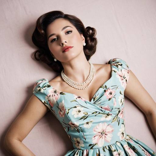 Sophisticated 1950s Floral Dress Elegance