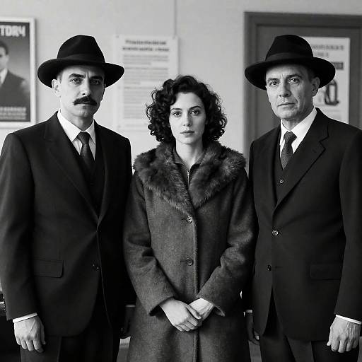 Vintage Noir: Serious Trio Portrait
